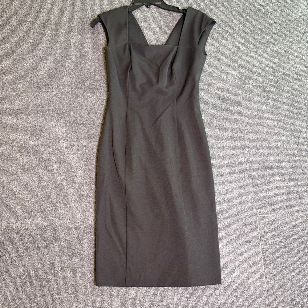 Dog & Amelia Premier Black Sheath Dress Cap Sleeve V-Back Size 0 Made in USA
